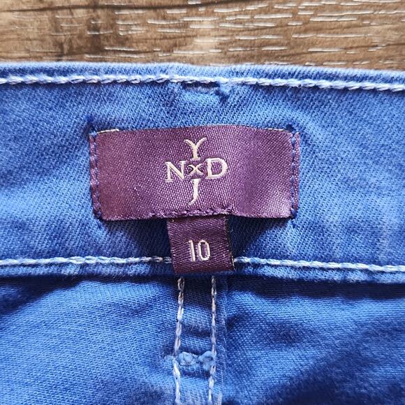 NYDJ Bright Blue Dayla Wide Cuff Capri Jeans Size 10 - Picture 5 of 14